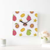 Exotische Fruchteinheit - Mischung aus Paradies Quadratische Wanduhr (Zuhause)