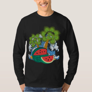 Exotische Fruchtwellen Ozeanpalmen Tropischer Somm T-Shirt