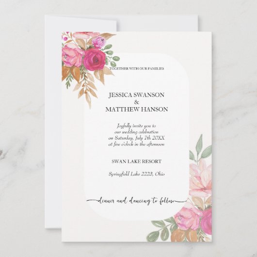 Exotische Frühlingsflora Boho Garden Einladung (Vorderseite)