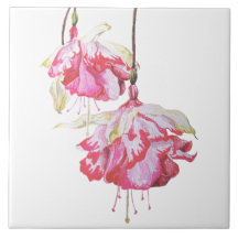 Exotische Fuchsien auf einer Keramik