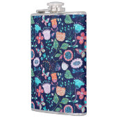 Exotische funkelnde Blume und Schmetterlingsmuster Flachmann (Links)