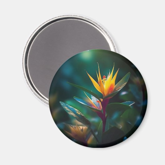 Exotische Gelbe Blume Magnet (Vorderseite/Rückseite)