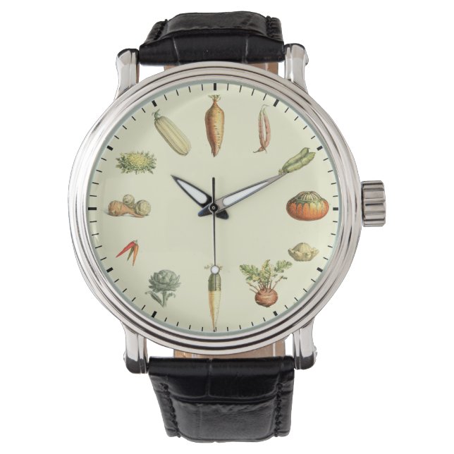Exotische Gemüseuhr - Ungewöhnliche Veg-Küchenuhr Armbanduhr (Vorderseite)