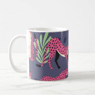Exotische Geparden: farbenfrohe Vintage Muster. Kaffeetasse