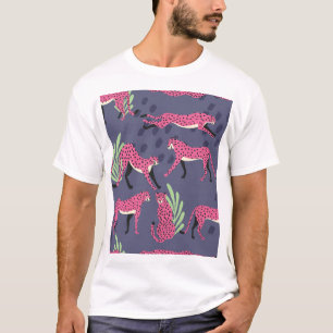 Exotische Geparden: farbenfrohe Vintage Muster. T-Shirt