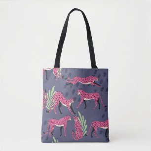 Exotische Geparden: farbenfrohe Vintage Muster. Tasche