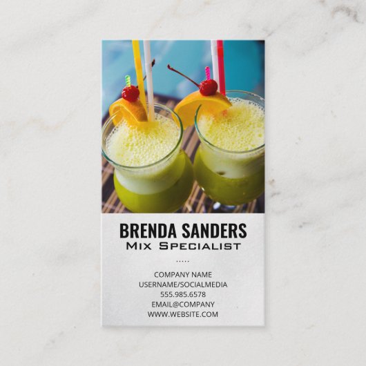 Exotische Getränke | Barkeeper-Visitenkarte Visitenkarte (Vorderseite)