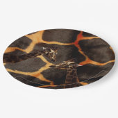 "Exotische Giraffen: Auf einer Giraffe Gemusterte  Pappteller (Schrägansicht)