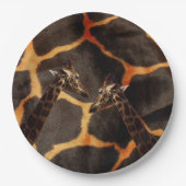 "Exotische Giraffen: Auf einer Giraffe Gemusterte Pappteller (Vorderseite)