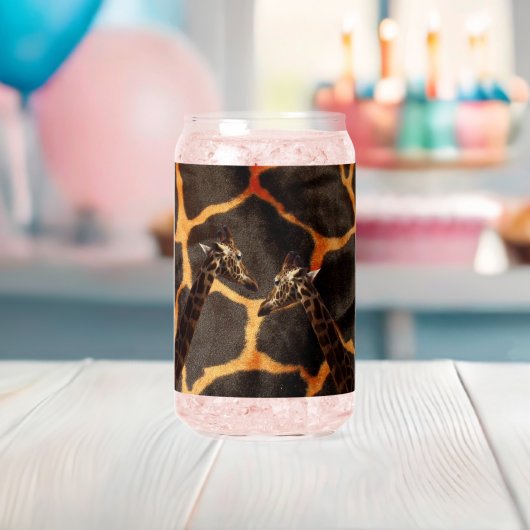 "Exotische Giraffen: Auf einer giraffenmuster Lein Dosenglas (Insitu (Baby Party))