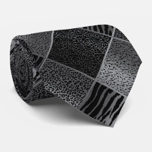 Exotische graue Safari-Tier-Muster Krawatte