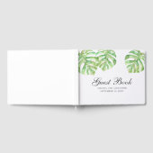 Exotische grüne Blätter. Tropische Sommerhochzeit Gästebuch (Voll)