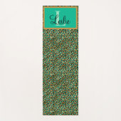 Exotische grüne Goldleoparden Mit Monogramm Yogamatte (Vorderseite)