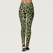 Exotische grüne Leopardendrucke Leggings (Rückseite)