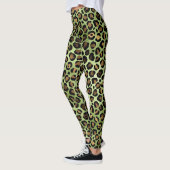 Exotische grüne Leopardendrucke Leggings (Links)