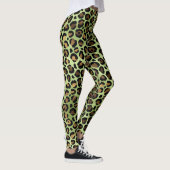 Exotische grüne Leopardendrucke Leggings (Rechts)