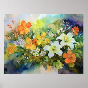 Exotische hawaiianische Blume Poster