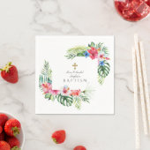 Exotische Hawaiianische Tropenrahmen-Taufe Serviette (Beispiel)