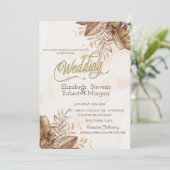 Exotische Herbsthochzeit-Blume Einladung (Stehend Vorderseite)