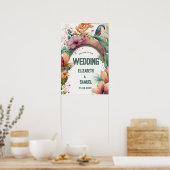 Exotische Hochzeit der tropischen Blume Poster (Küche)