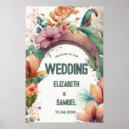 Exotische Hochzeit der tropischen Blume Poster