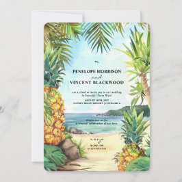 Exotische Hochzeit in Urlaubsort Einladung