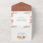 Exotische Hochzeit mit Terracotta-Blume und Pampas All In One Einladung (Außenbereich)