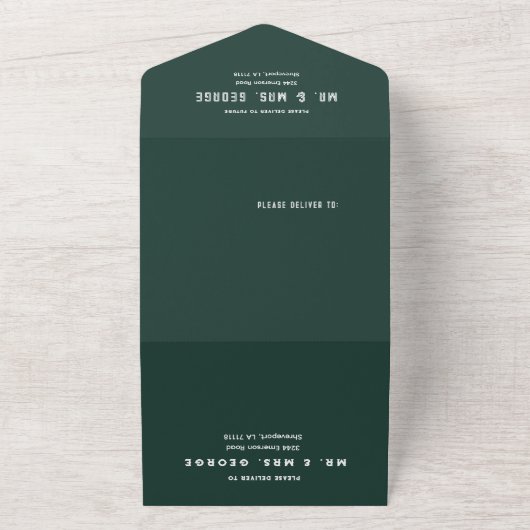 Exotische Hochzeit mit tropischer Wasserfarbe All In One Einladung (Außenbereich)