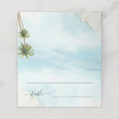 Exotische Hochzeit von Palmen Trees Tropical Sand  Platzkarte (Außenseite Aufgefaltet)