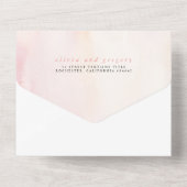 Exotische Hochzeit von Pampas-Gras mit rosa Blume All In One Einladung (Rückseite)