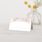 Exotische Hochzeit von Pampas Grass und weißen Orc Platzkarte (Vorderseite)