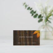 Exotische hölzerne Visitenkarte mit Herbst Blatt (Stehend Vorderseite)