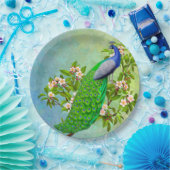 Exotische indische Blue Peacock Paper-Teller Pappteller (Party)