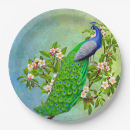 Exotische indische Blue Peacock Paper-Teller Pappteller