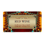 Exotische indische Bohemische Hochzeitweinetikette (Vorne)