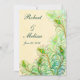 Exotische indische Pfauenfedern bei Hochzeiten Einladung