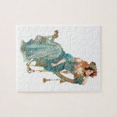 Exotische Jugendstil-Beauty in Aquamarinen Robben Puzzle (Horizontal)