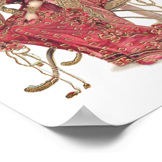 Exotische Jugendstilfrau in Verziertem Kostüm Poster (Ecke)