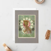 Exotische Jugendstilschönheit Mitteilungskarte (Vorderseite/Rückseite Beispiel)