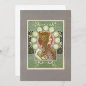 Exotische Jugendstilschönheit Mitteilungskarte (Vorne/Hinten)