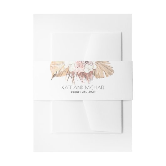 Exotische Jungle Fern-Trockenfolienhochzeit Einladungsbanderole (Vorderseite Beispiel)