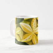 Exotische Karambolen 🌿 tropischen Deco Kaffeetasse (Vorderseite Links)