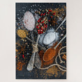 Exotische Kochgewürze & Löffel Puzzle (Vertikal)