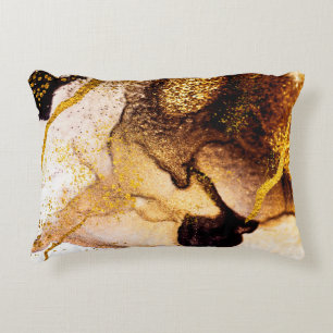 Exotische KUNST. Goldener Strudel, künstlerisches Dekokissen