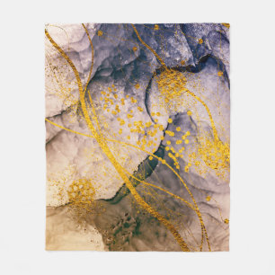 Exotische KUNST. Goldener Strudel, künstlerisches  Fleecedecke