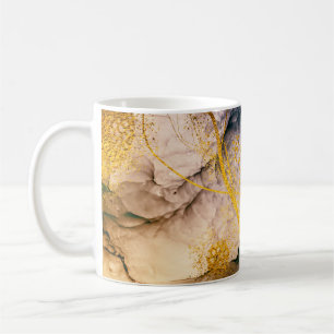 Exotische KUNST. Goldener Strudel, künstlerisches Kaffeetasse