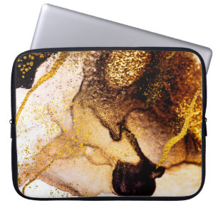 Exotische KUNST. Goldener Strudel, künstlerisches Laptopschutzhülle