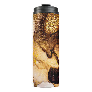 Exotische KUNST. Goldener Strudel, künstlerisches Thermosbecher