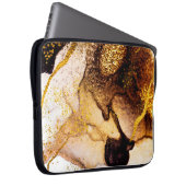 Exotische Kunst. Goldener Swirl, künstlerisches De Laptopschutzhülle (Vorne Rechts)