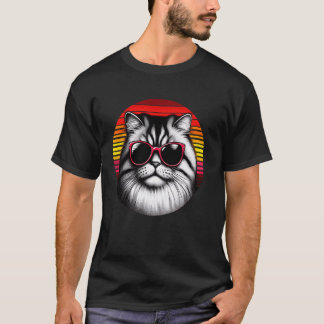 Exotische Kurzhaar-Katze Retro-Vintage-Sonnenbrill T-Shirt